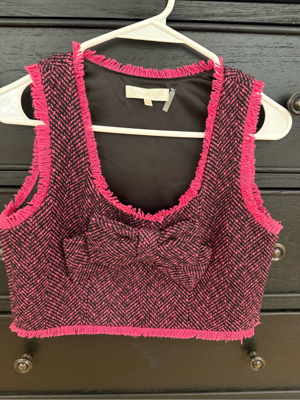 LoveShackFancy Tweed Crop Top